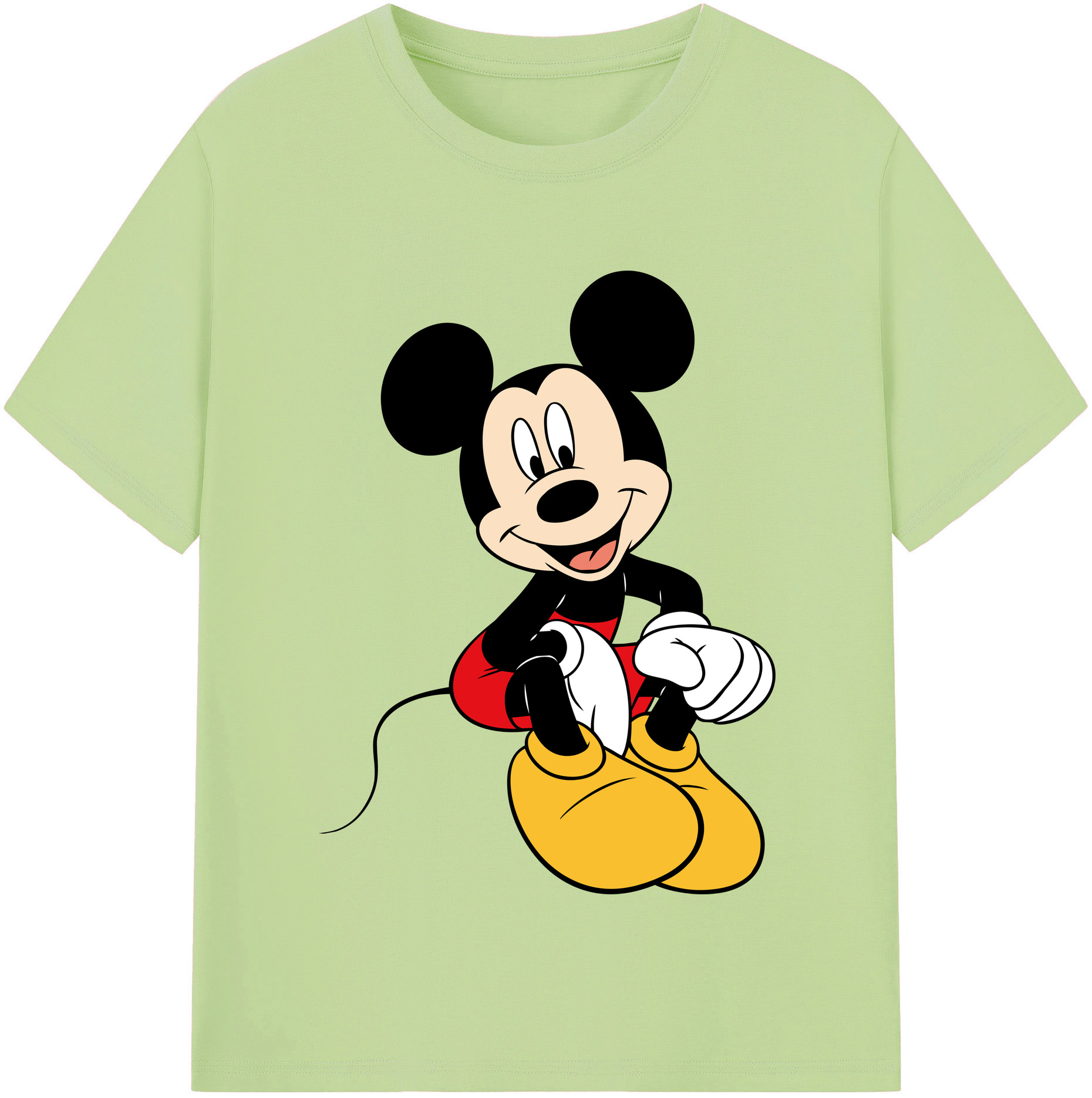 （画像用） ミッキーマウス Mickey Mouse 綿100％半袖Tシャツ（フロントプリント）